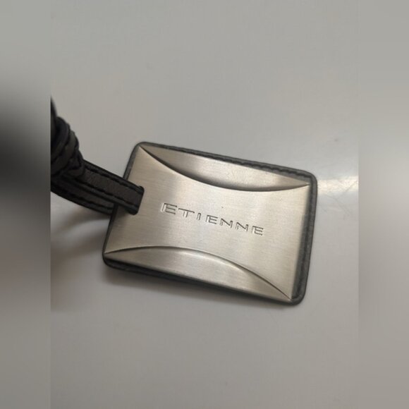Etienne Silver and Black Luggage Tag - Bag Charm - Picture 2 of 8